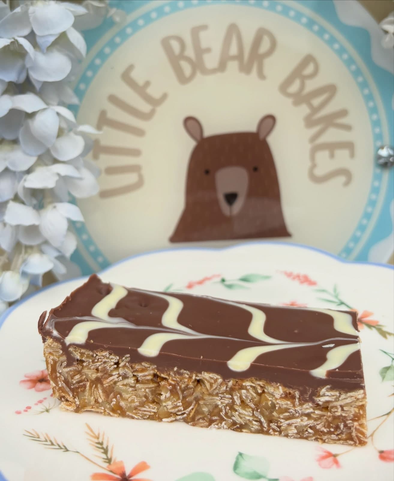 Chocolate Flapjack photographed at Little Bear Bakes