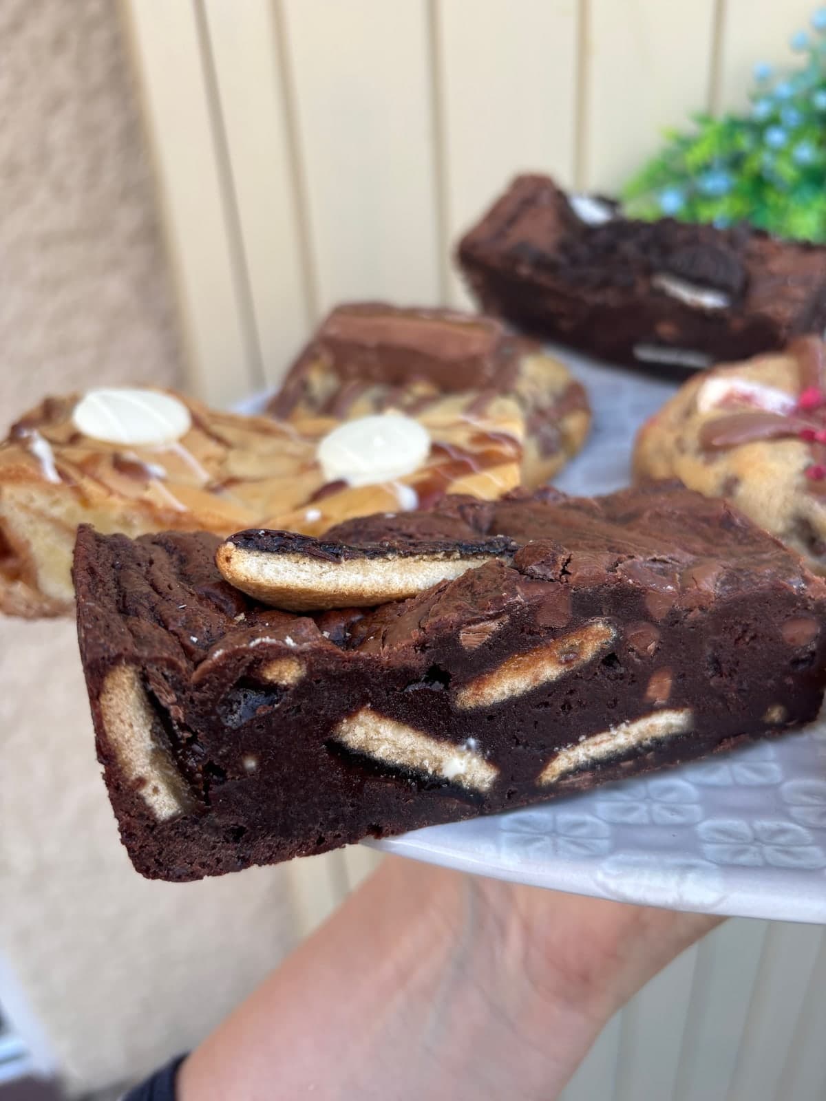 Jaffa Cake Brownie photographed at Little Bear Bakes