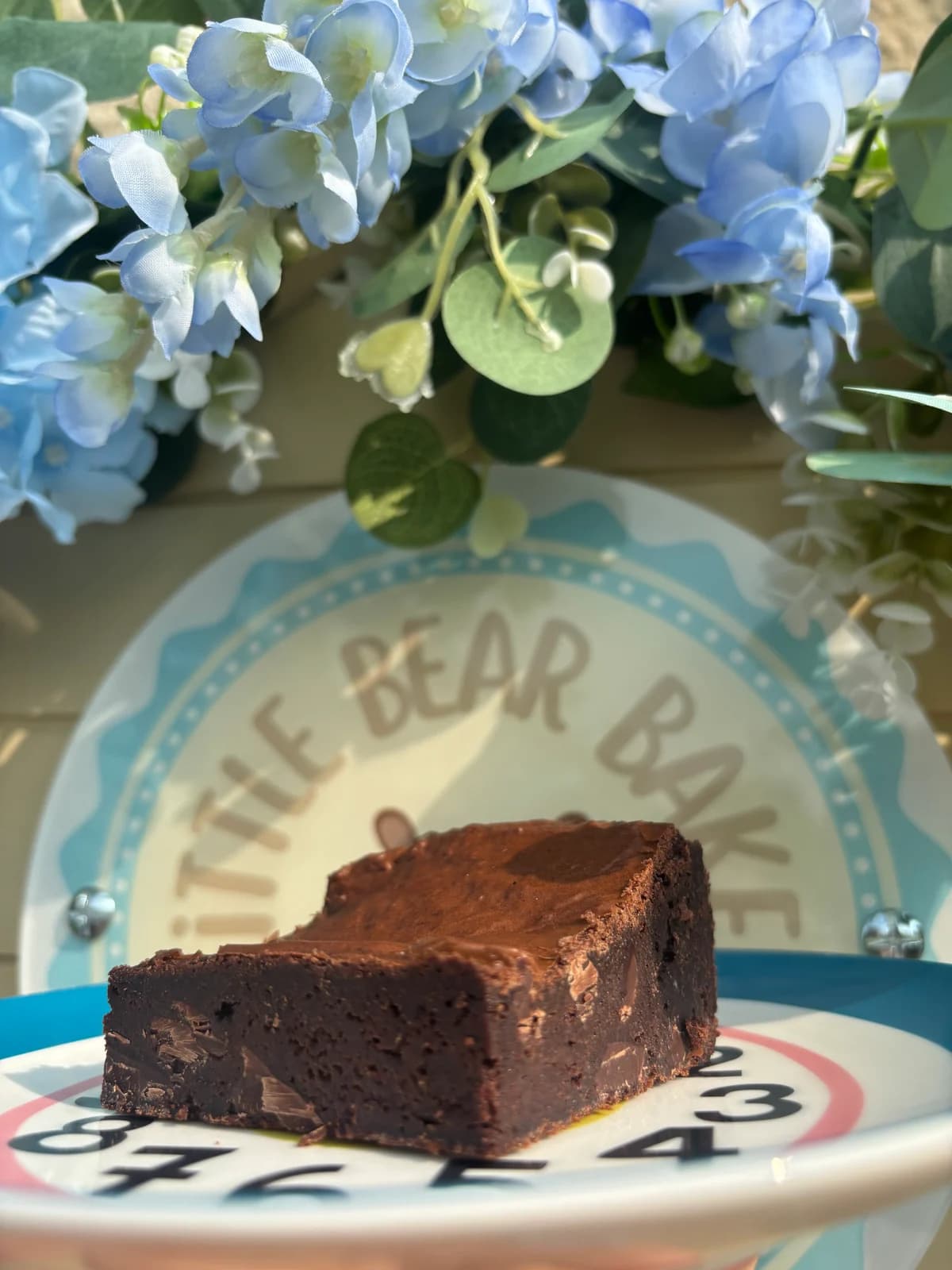 Dairy Free Mint Chocolate Brownie photographed at Little Bear Bakes